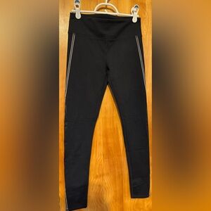 Fabletics Black High-Waist Leggings with Side Stripe